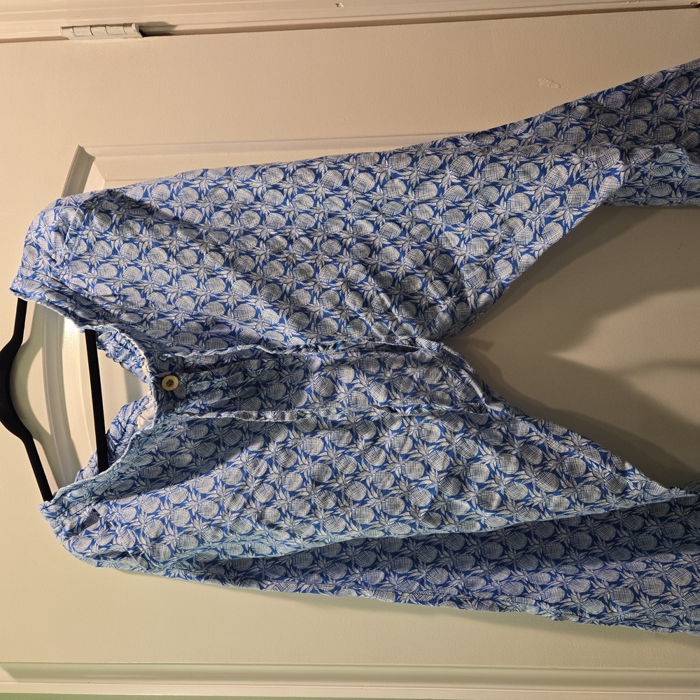Tommy Bahama Linen blue 💙 and white pineapple 🍍 pants size XL